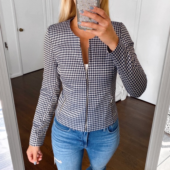 Vena Jackets & Blazers - 🔹 VENA ROYAL BLUE WHITE DIAMON PATTERN BLAZER JACKET!